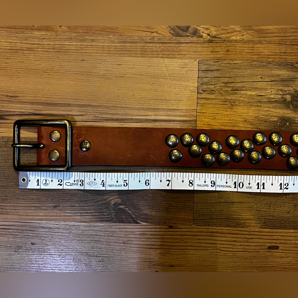 Brown Studded Leather Waist Belt - Women Accessories - Picture 6 of 6
